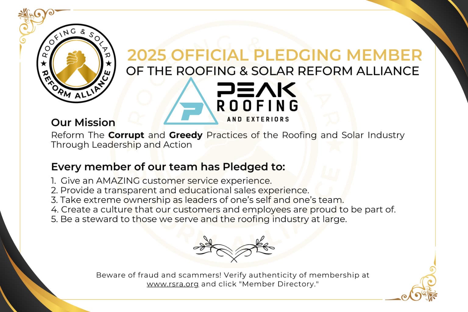 Gallery photos for Proud Member of the Roofing & Solar Reform Alliance: Image #1