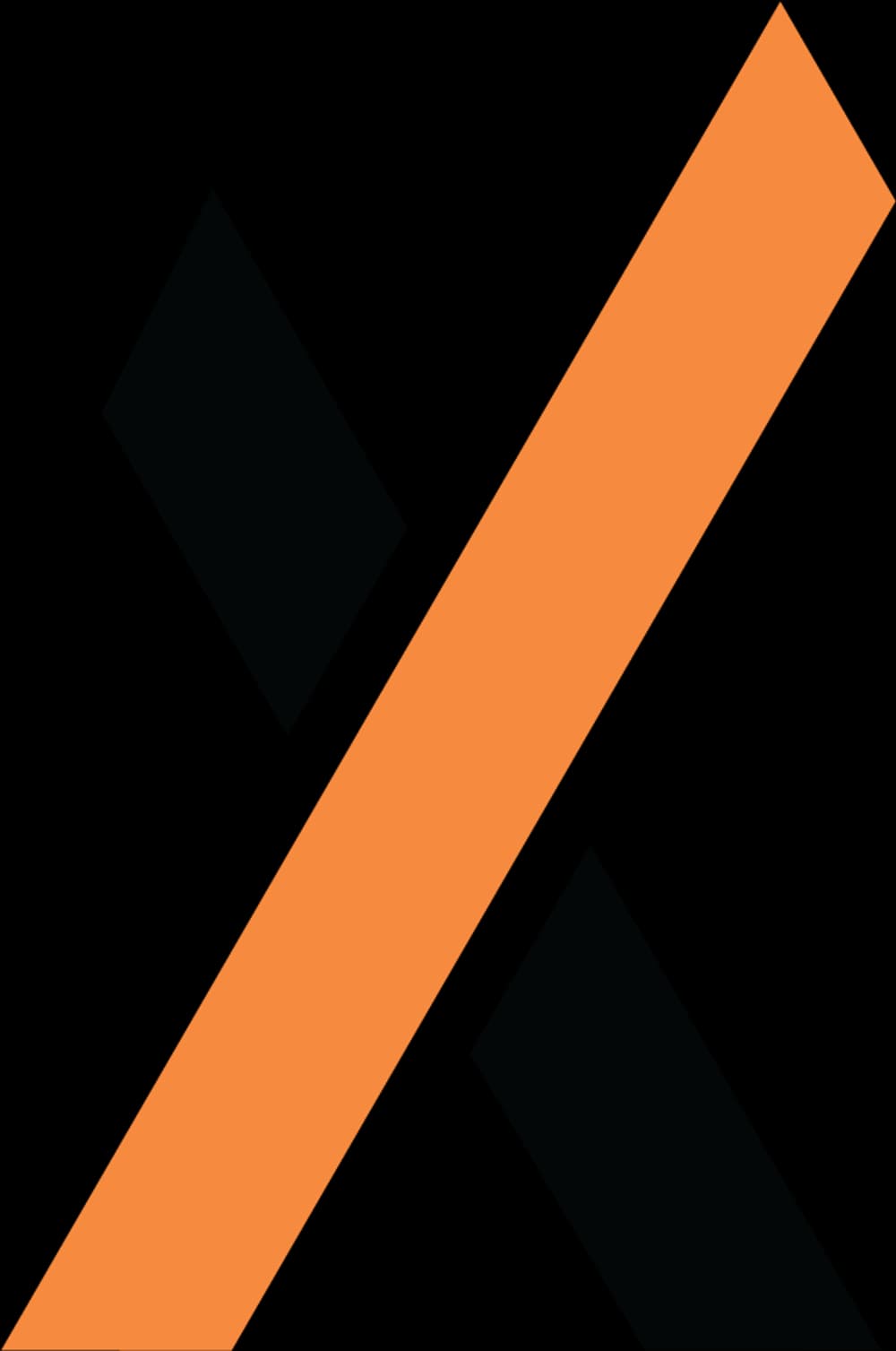 Orange diagonal stripe with black squares, representing creativity and innovation in design.